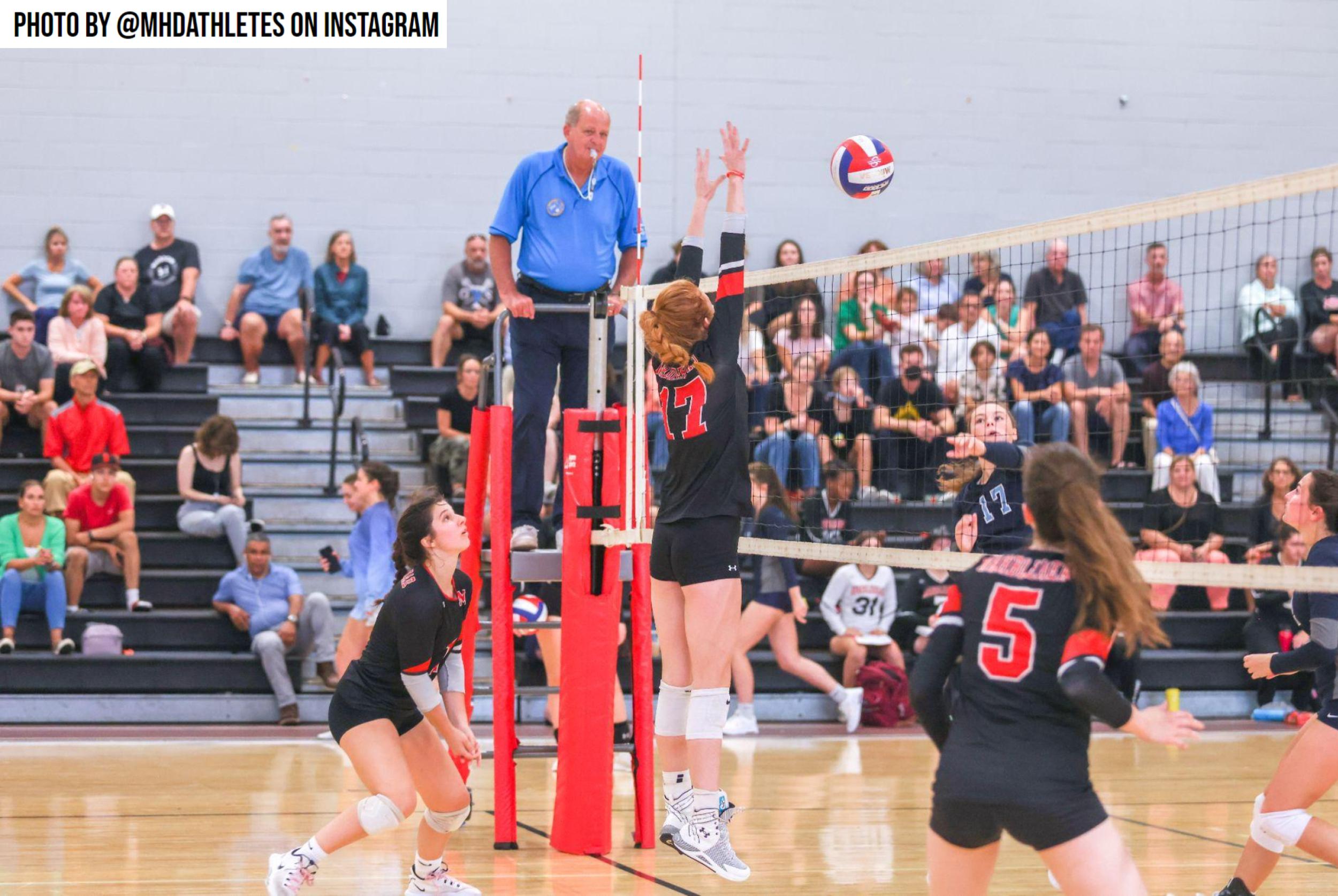 MHS Varsity Volleyball Team Wins Against Reigning NEC Champions Marblehead Beacon